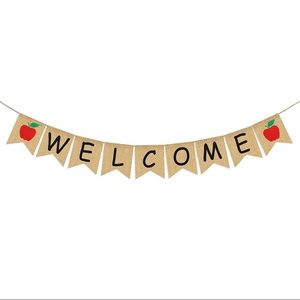 Back to School Welcome Burlap Banner